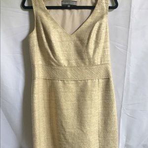 Gold Sleeveless Anne Klein Midi Dress